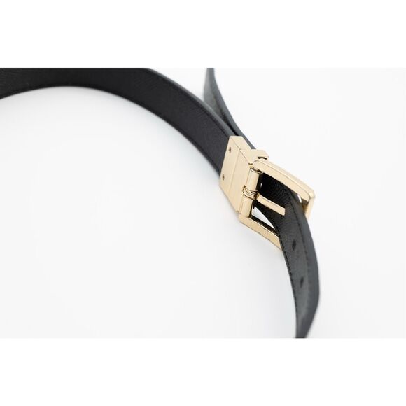 Michael Kors Reversible Logo Belt Black Tan Gold‎ Buckle Women’s Designer main image 6
